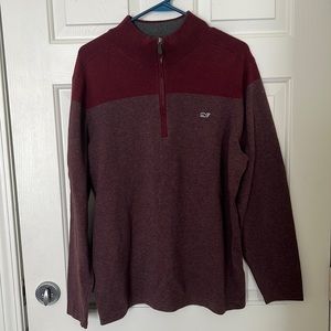 Vineyard vines maroon half zip sweater